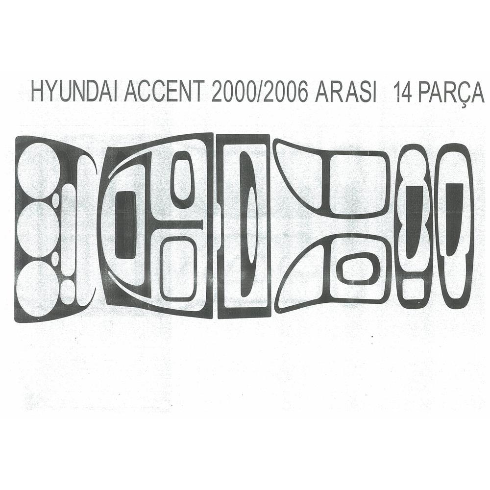 Hyundai Accent 2000 - 2007 Arası 14 Parça Torpido Kaplama