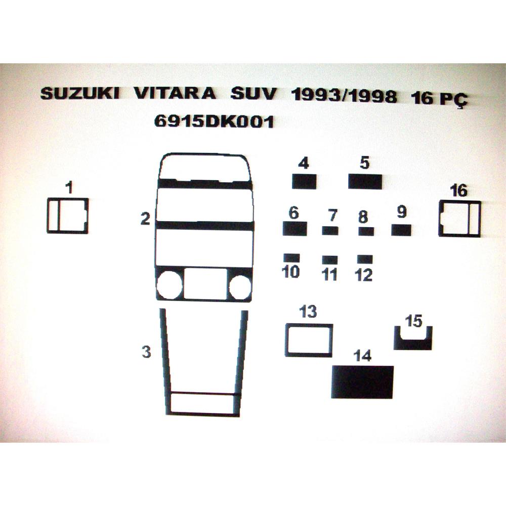Suzuki Vitara 1993 - 1997 Arası 16 Parça Torpido Kaplama