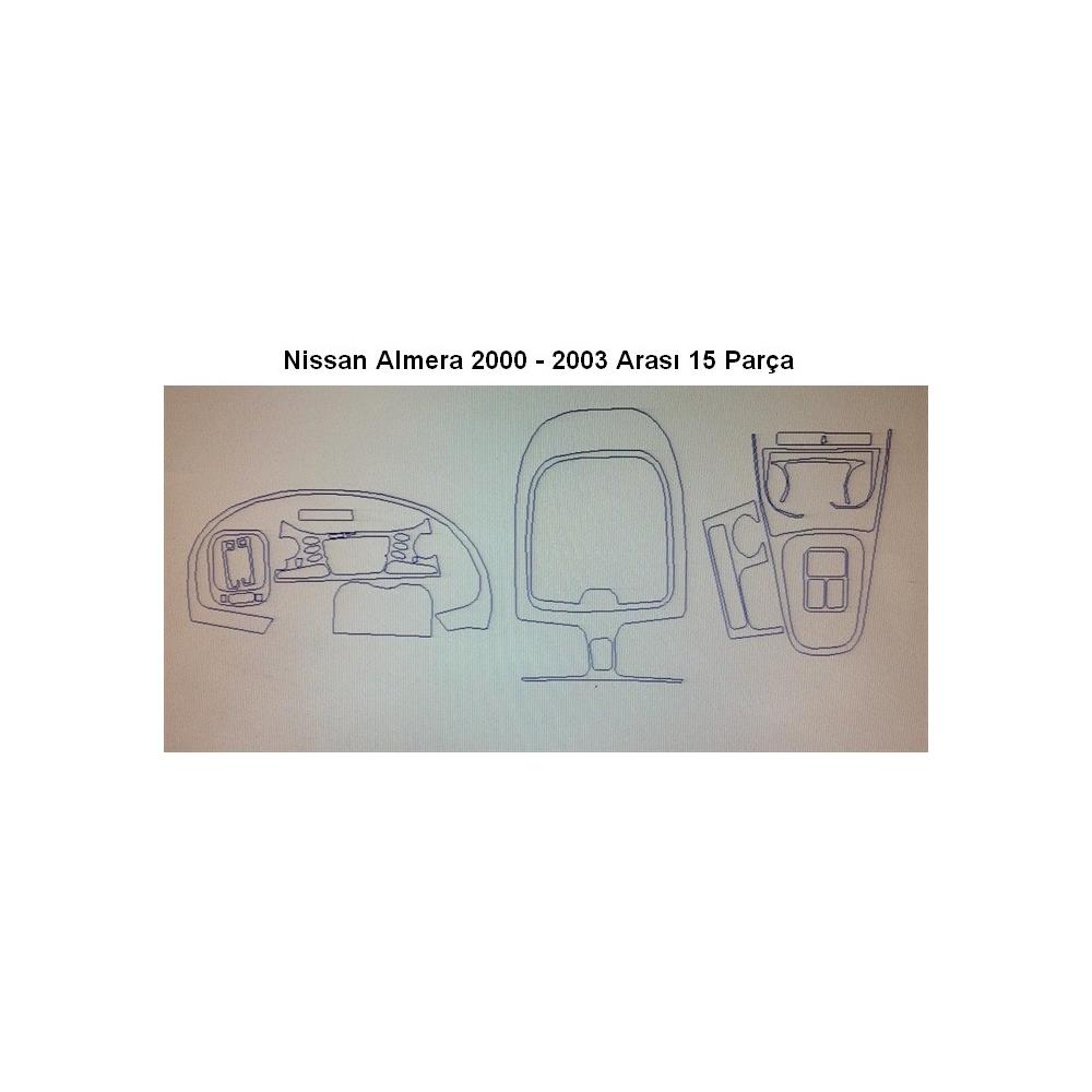 Nissan Almera 2000 - 2003 Arası 15 Parça Torpido Kaplama