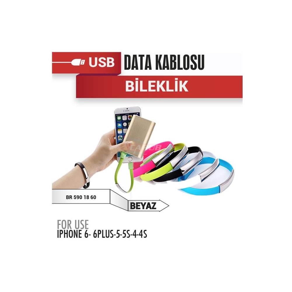 Şarj USB Data Bileklik 12V Iph5-5S-6 Beyaz BR5901860